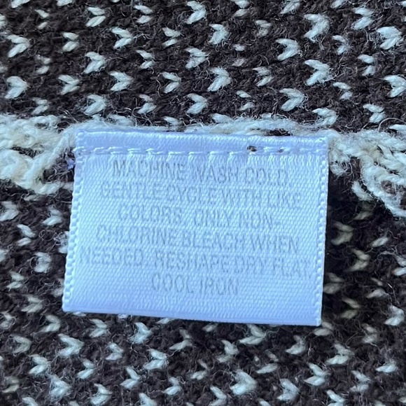 Style & co Brown and White Women's cardigan sweater open weave Ruffle front S - Picture 7 of 7